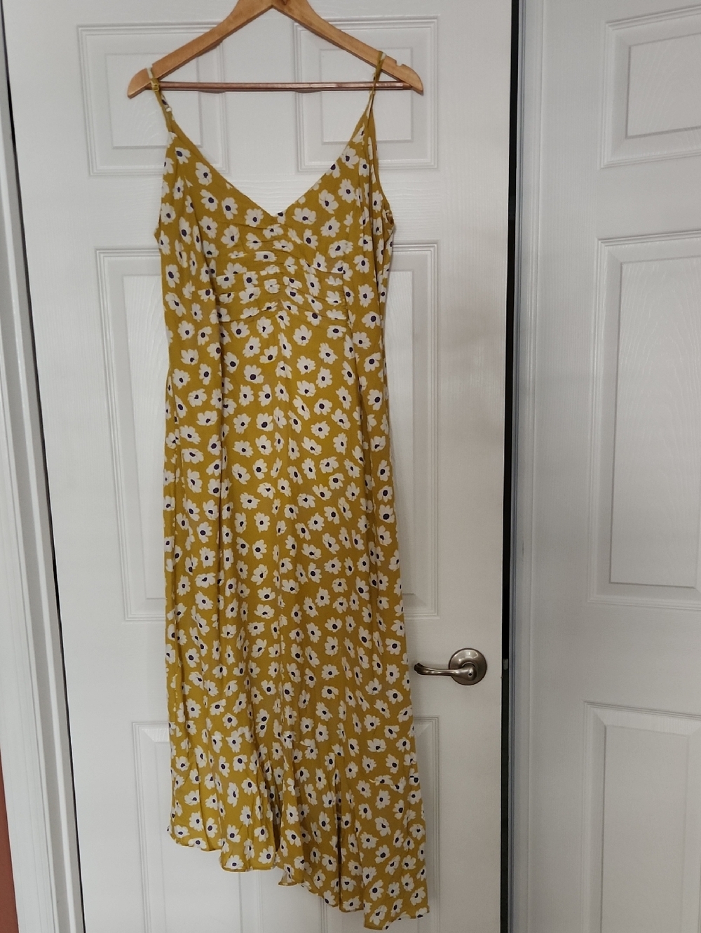 NWOT Yellow Floral Slip Dress Assymetrical Size XL